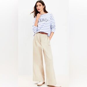 Petite 100% Cotton Poplin Wide leg pants
